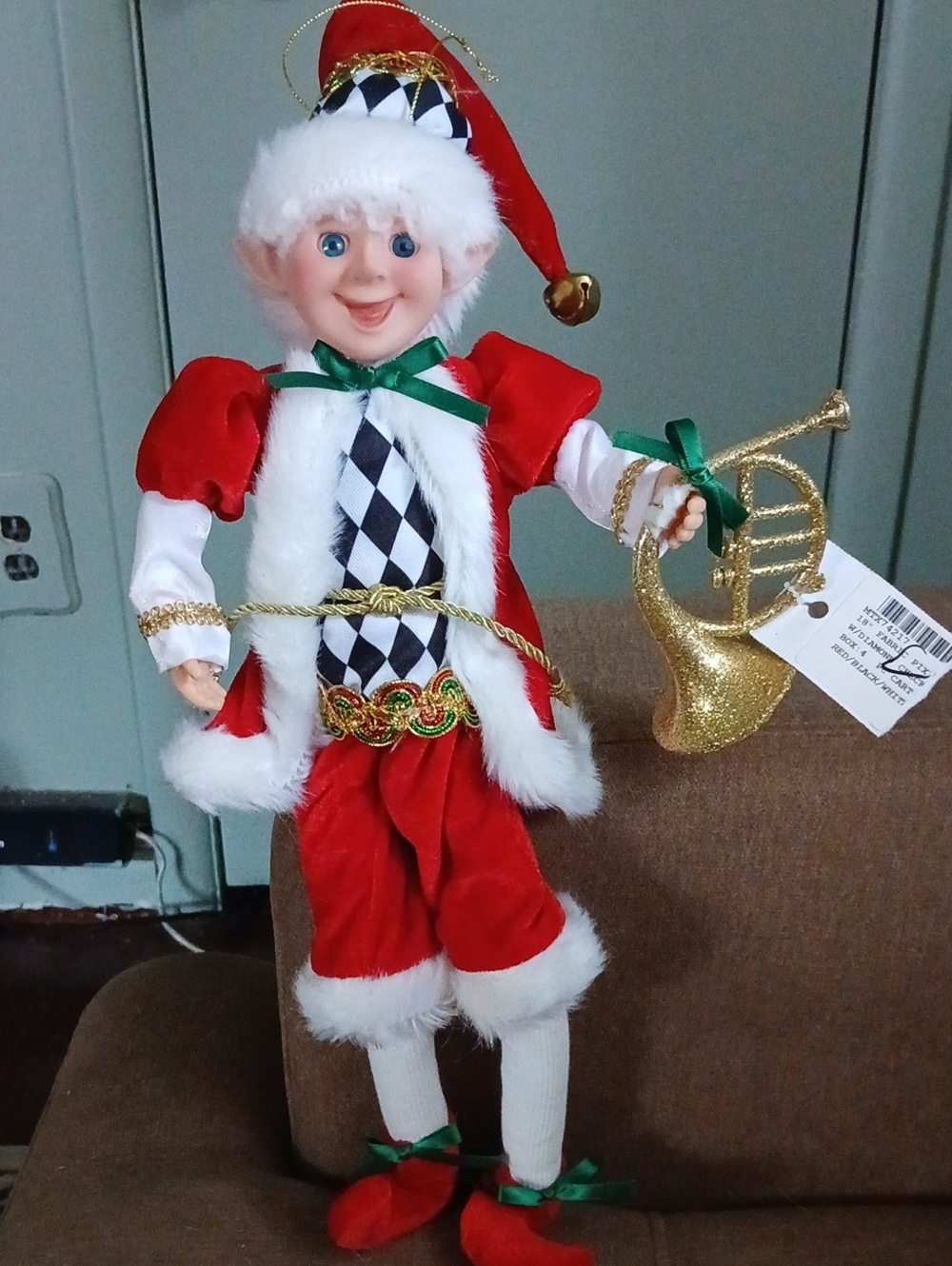 Red Elf with Gold Horn Accent